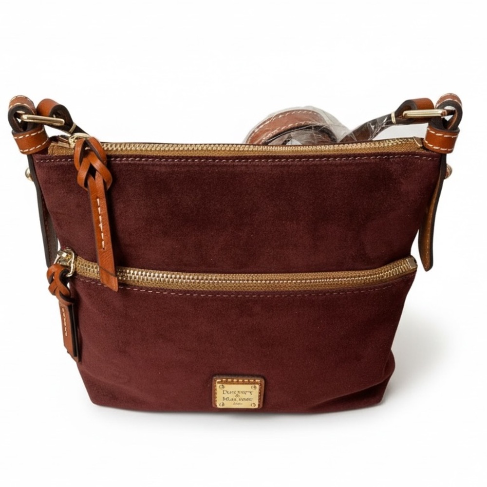 Dooney & Bourke Suede Letter Carrier Crossbody Bag NWT - Picture 5 of 12